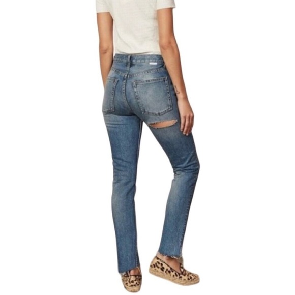 Boyish by HER Jeans Size 26 Billy Rear Window with Butt Slit Distressed Raw Hem - Picture 6 of 11